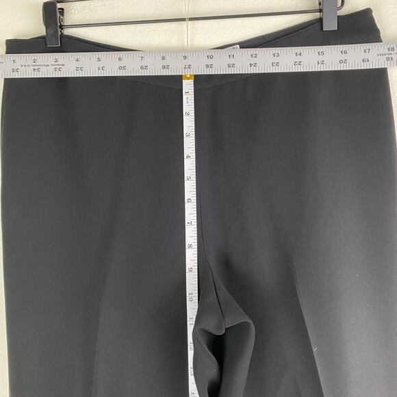 Lafayette 148 Bleecker Pants Size 10 Black Slim Leg Trouser Minimalist Designer - Picture 15 of 16